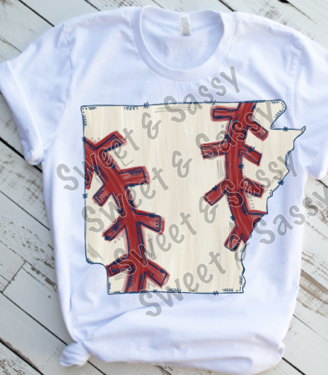 Arkansas Baseball Sublimation Transfer