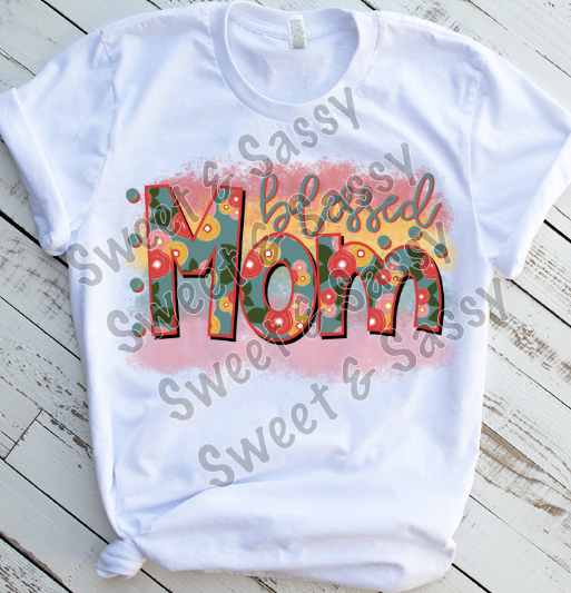 Blessed Mom Sublimation Transfer