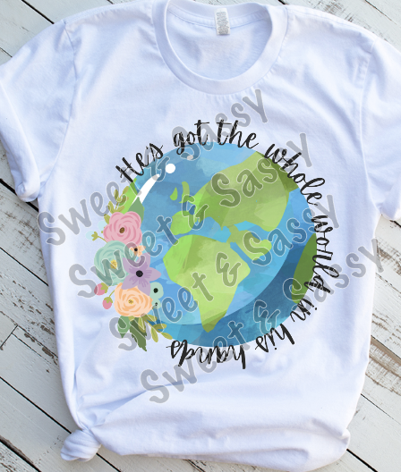 He's got the whole world in his hands Sublimation Transfer