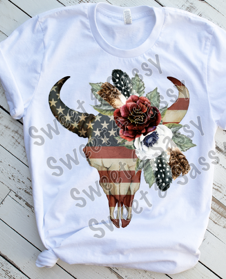 Patriotic Bull Sublimation Transfer