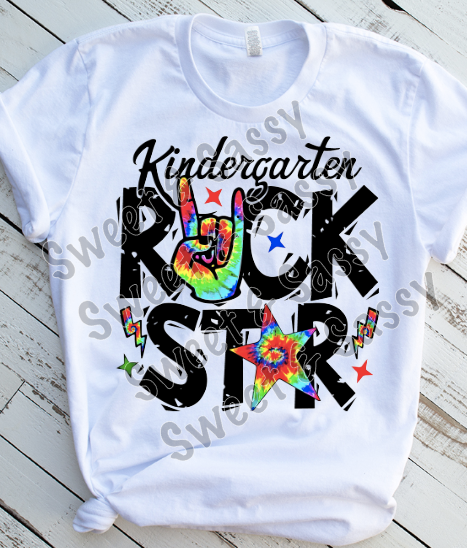 Tie Dye Rock Star K-4th Grade Level Sublimation Transfers