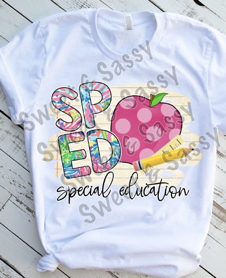 Special Education Teacher Sublimation Transfers