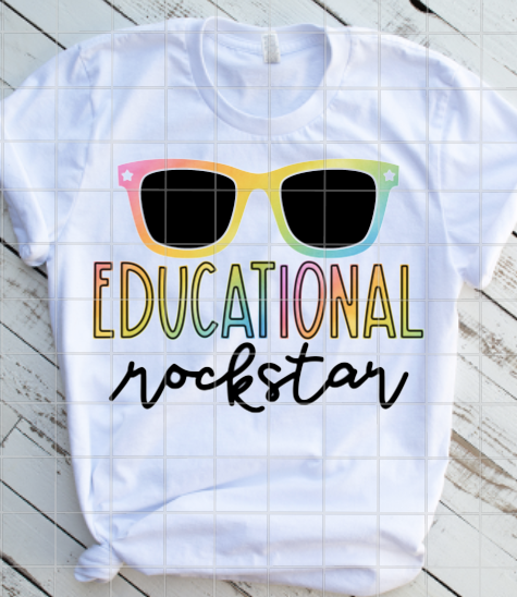 Educational Rockstar Teacher Sublimation Transfer