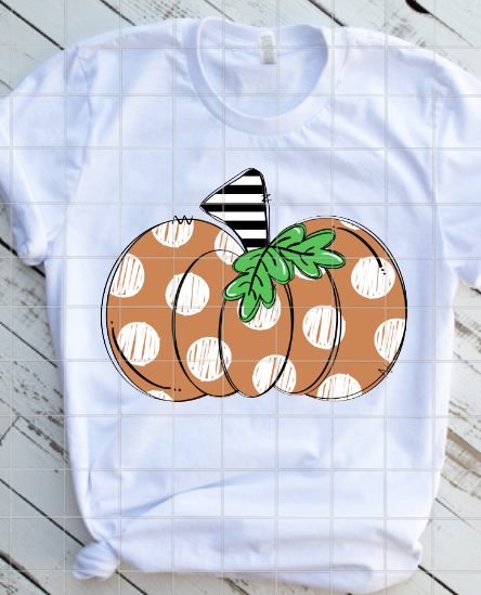 Pumpkin polka dot Sublimation Transfer