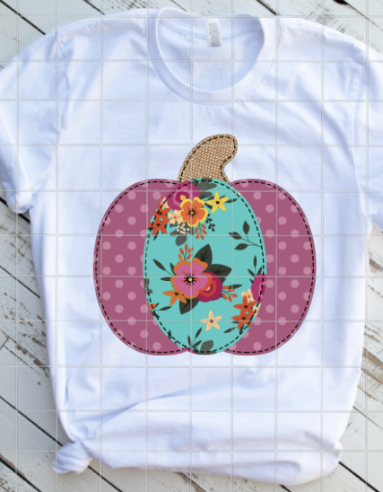 Floral Pumpkin Sublimation Transfer