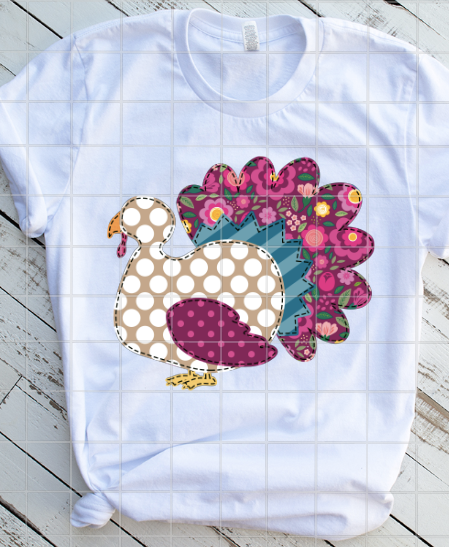 Floral Turkey Sublimation Transfer