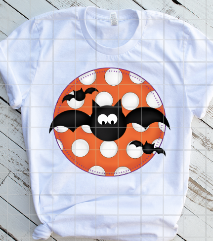 Bat with polka dots Sublimation Transfer