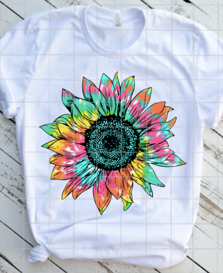 Tie Dye Sunflower Sublimation Transfer