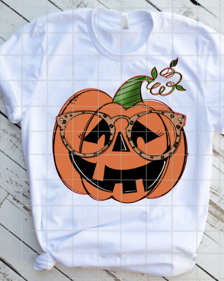 Jack-o-lantern with glasses Sublimation Transfer