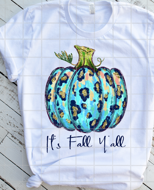 It's Fall Y'all Blue Pumpkin Sublimation Transfer