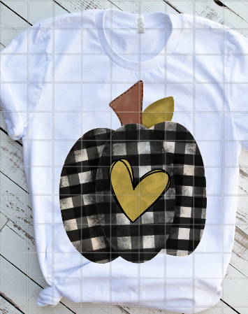 Black and White Plaid Pumpkins Sublimation Transfer