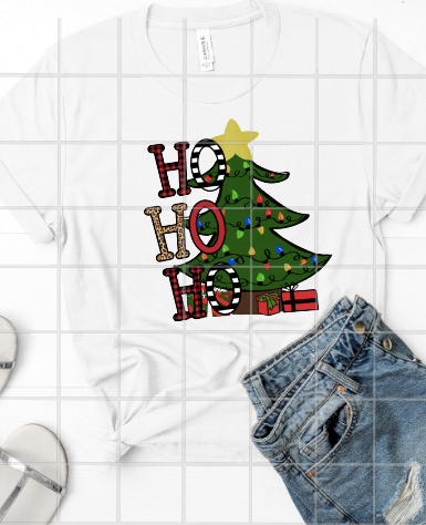 Ho Ho Ho Christmas Trees Sublimation Transfer