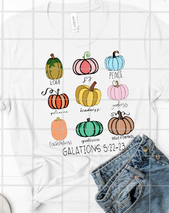 Fruit of the Spirit Pumpkins Sublimation Transfer