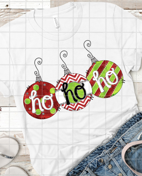 Christmas Ornaments, Ho Ho Ho Sublimation Transfer