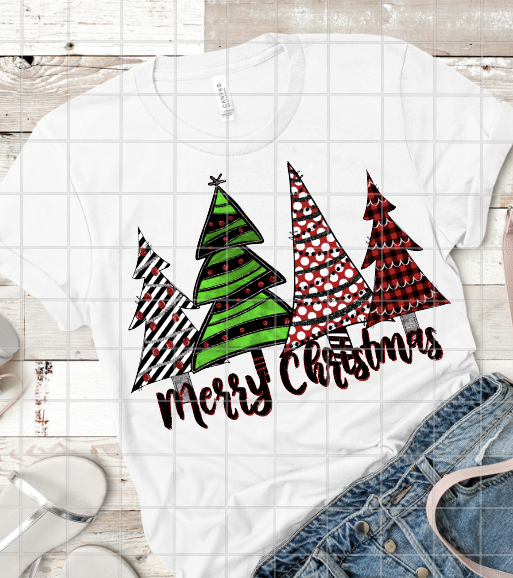 Merry Christmas Trees, Sublimation Transfer