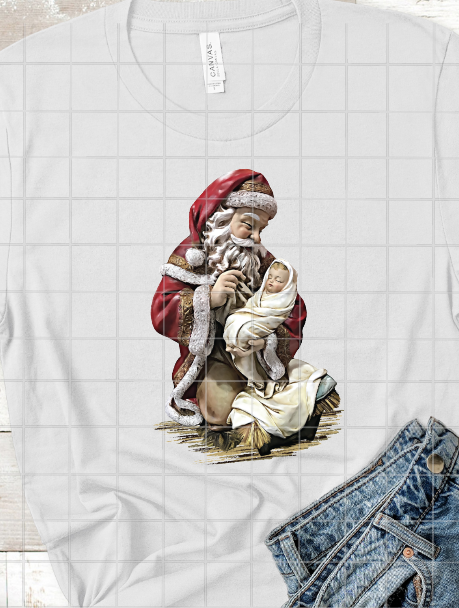 Santa and Baby Jesus, Sublimation Transfer