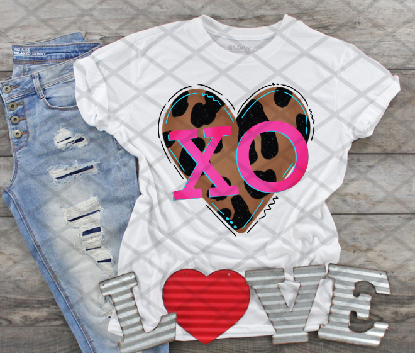 Leopard Print Heart XOXO, Valentine's Day, Ready to press, Sublimation Transfer