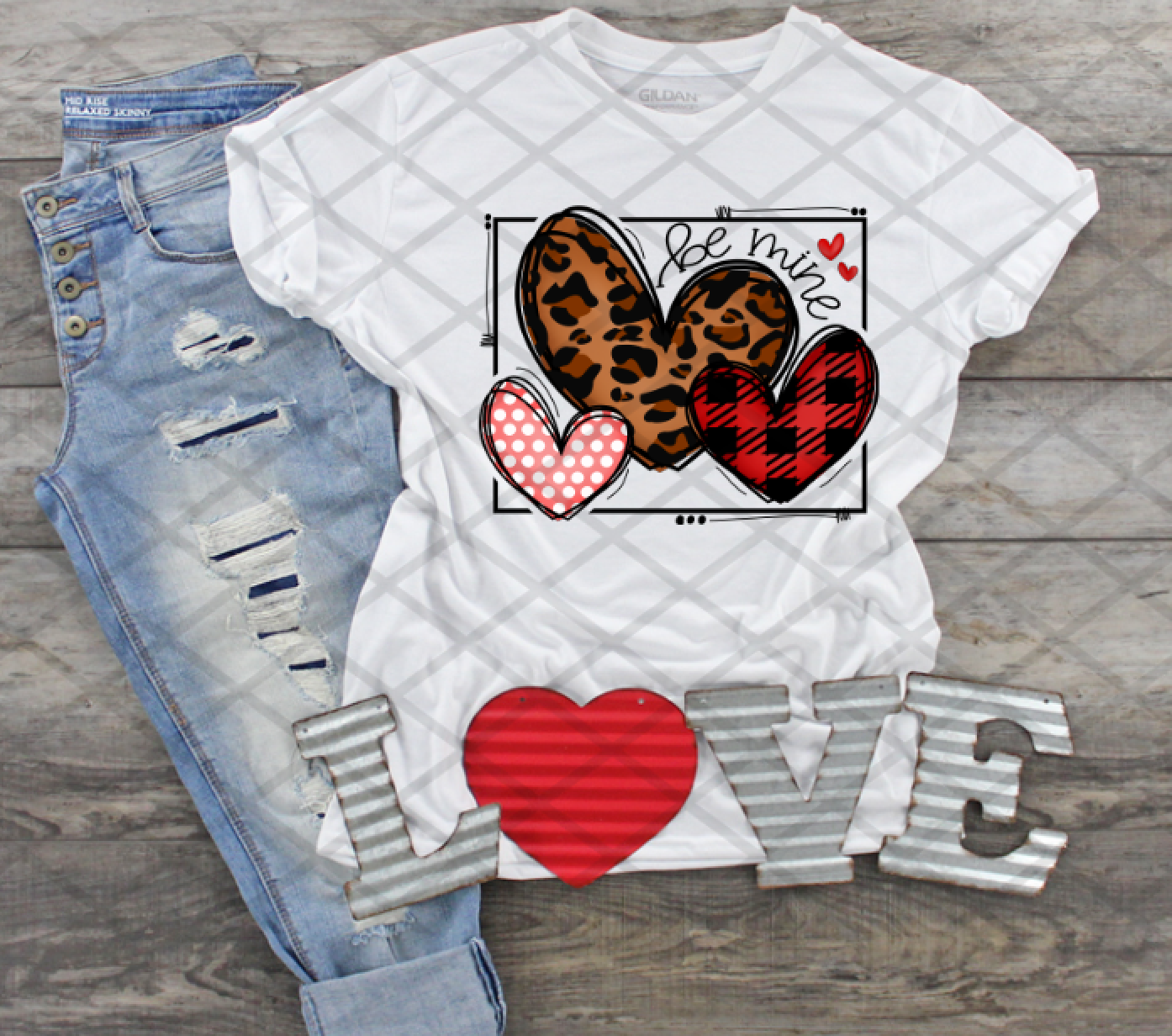 Be Mine Hearts, Valentine's Day, Ready to press, Sublimation Transfer