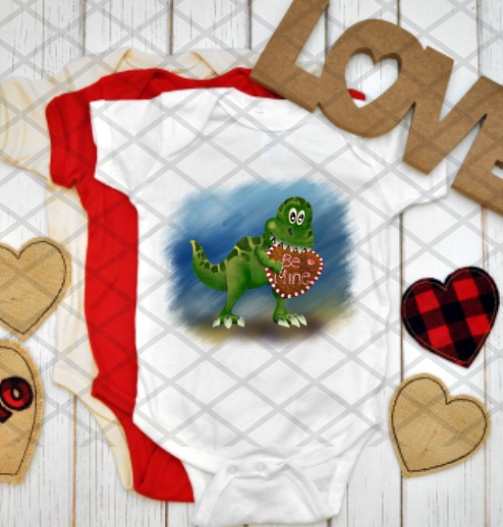 Be Mine Dinosaur, Valentine's Day, Ready to press, Sublimation Transfer