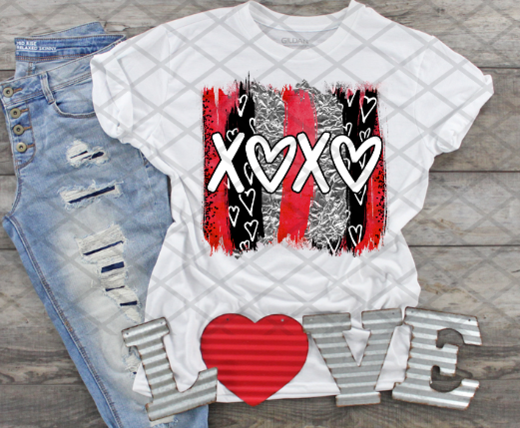 XOXO Brushstroke, Valentine's Day, Ready to press, Sublimation Transfer