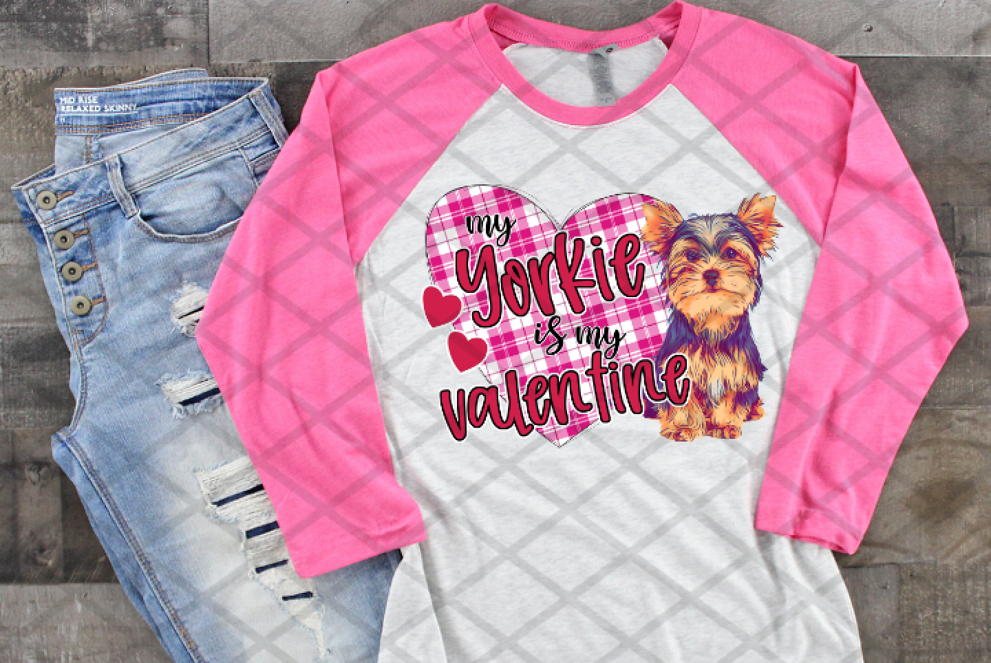 My Yorkie is My Valentine, Valentine's Day, Ready to press, Sublimation or DTF Transfer