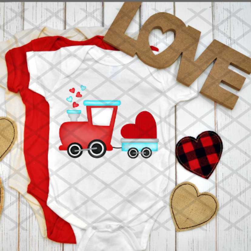 Love Train, Leopard Print, Valentine's Day, Ready to press, Sublimation Transfer