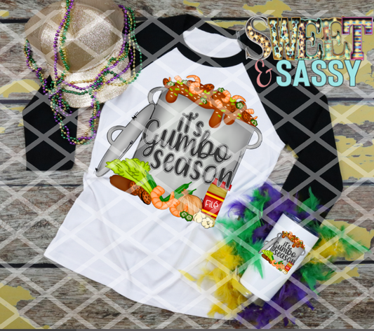 It's Gumbo Seaso, Mardi Gras, Ready to press, Sublimation Transfers