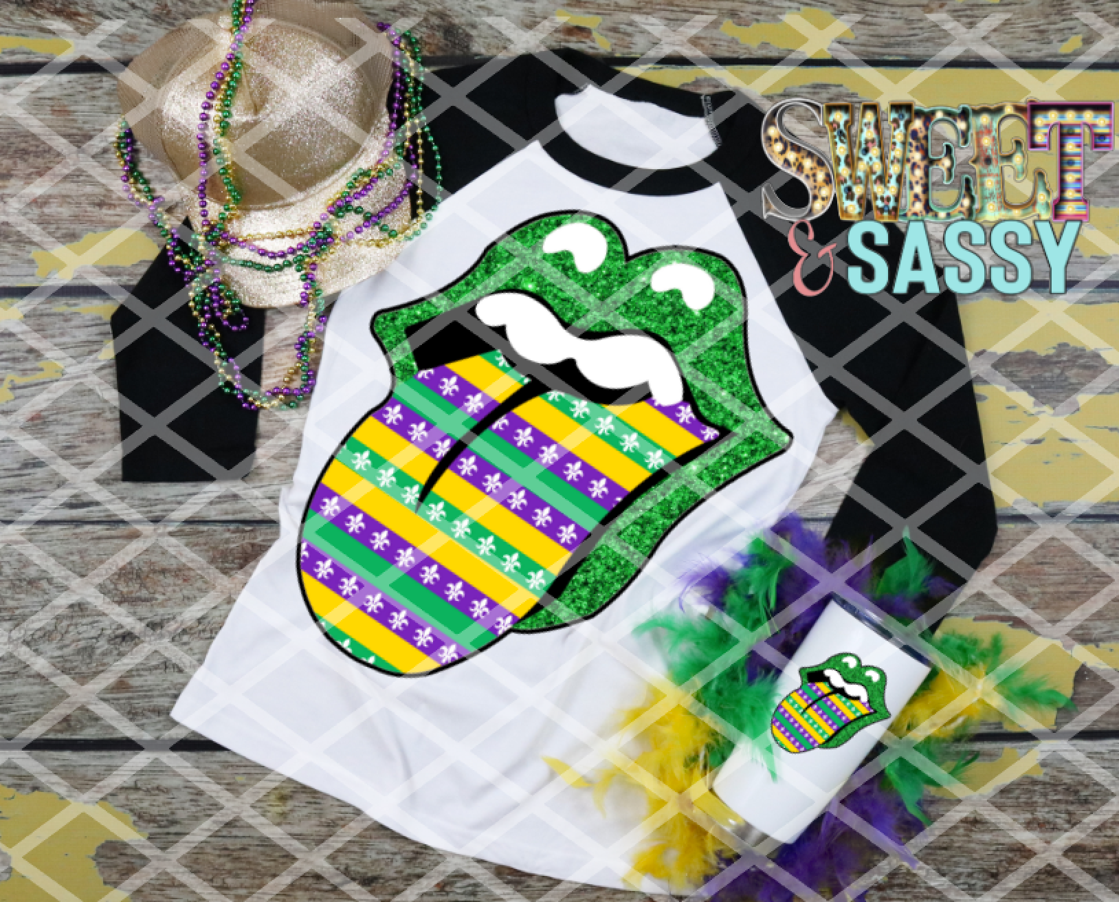 Mardi Gras Tongue, KISS, Mardi Gras, Ready to press, Sublimation Transfers