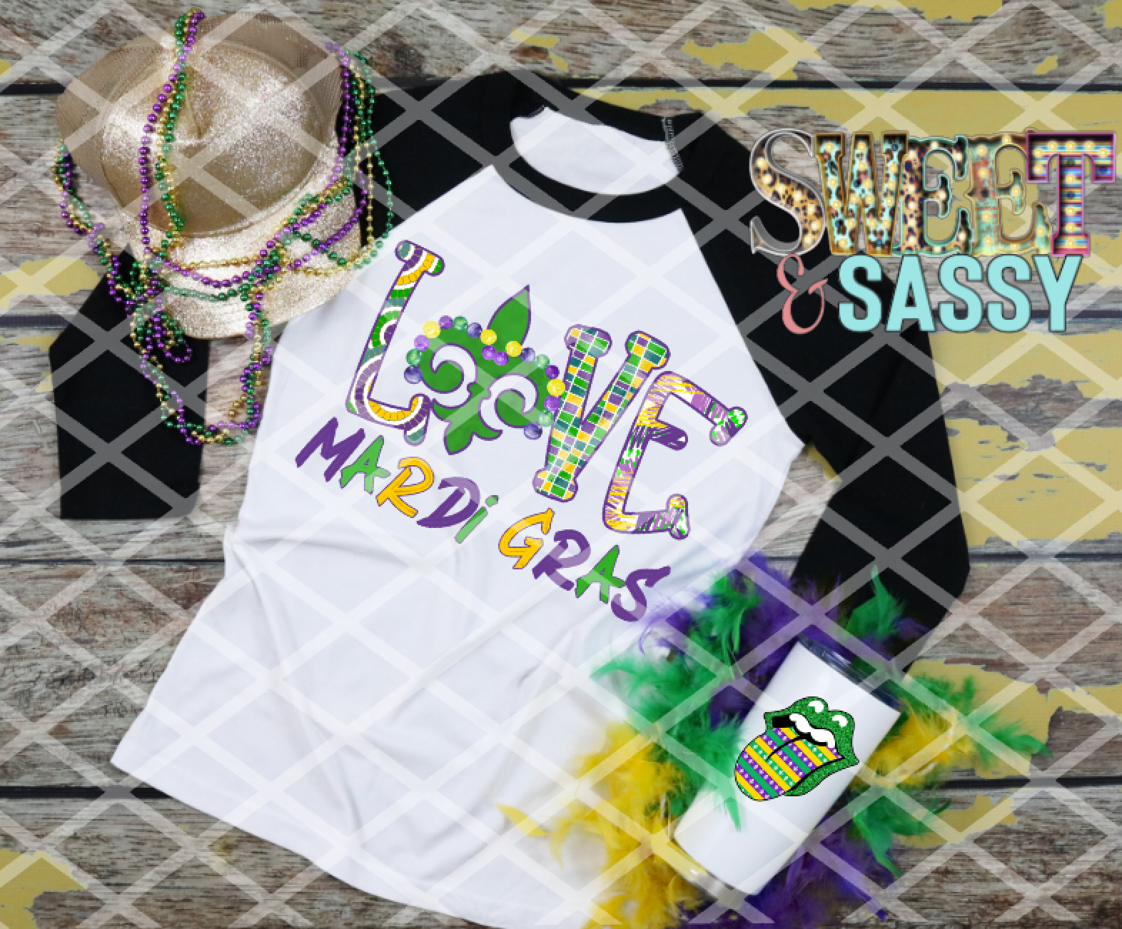 Love Mardi Gras, Mardi Gras, Ready to press, Sublimation Transfer