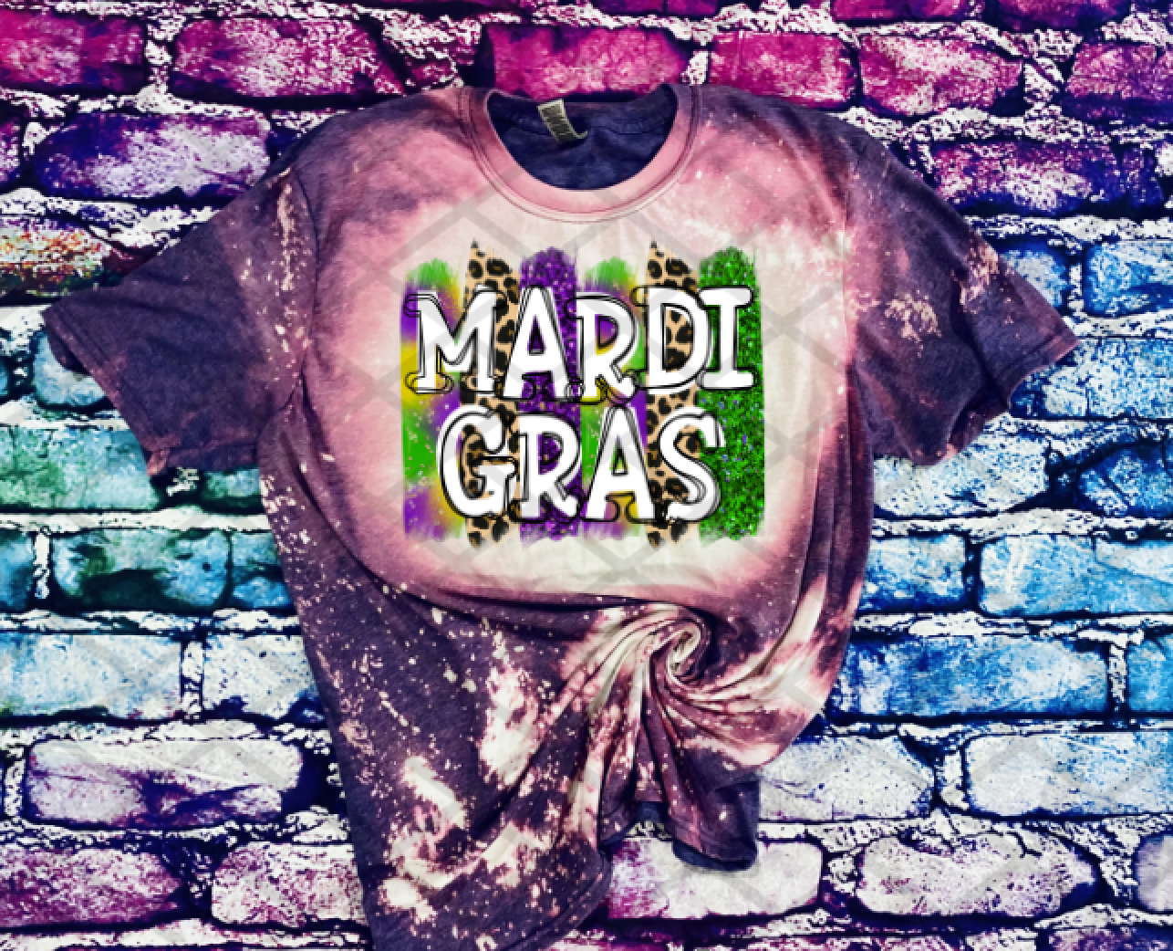 Mardi Gras Brushstroke, Mardi Gras, Ready to press, Sublimation Transfer