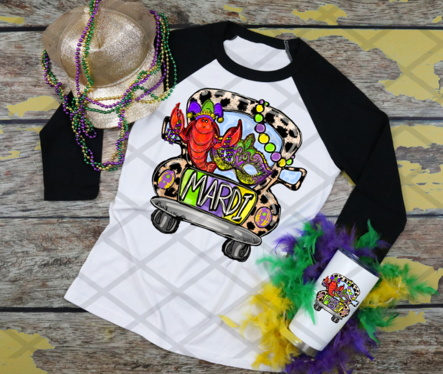 Mardi Gras Truck, Mardi Gras, Ready to press, Sublimation Transfer