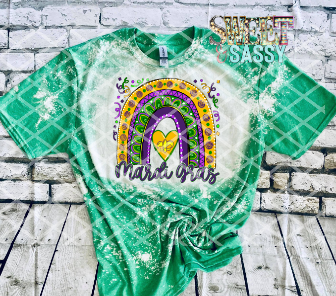 Mardi Gras Rainbow with Ribbon, Mardi Gras, Ready to press, Sublimation Transfers