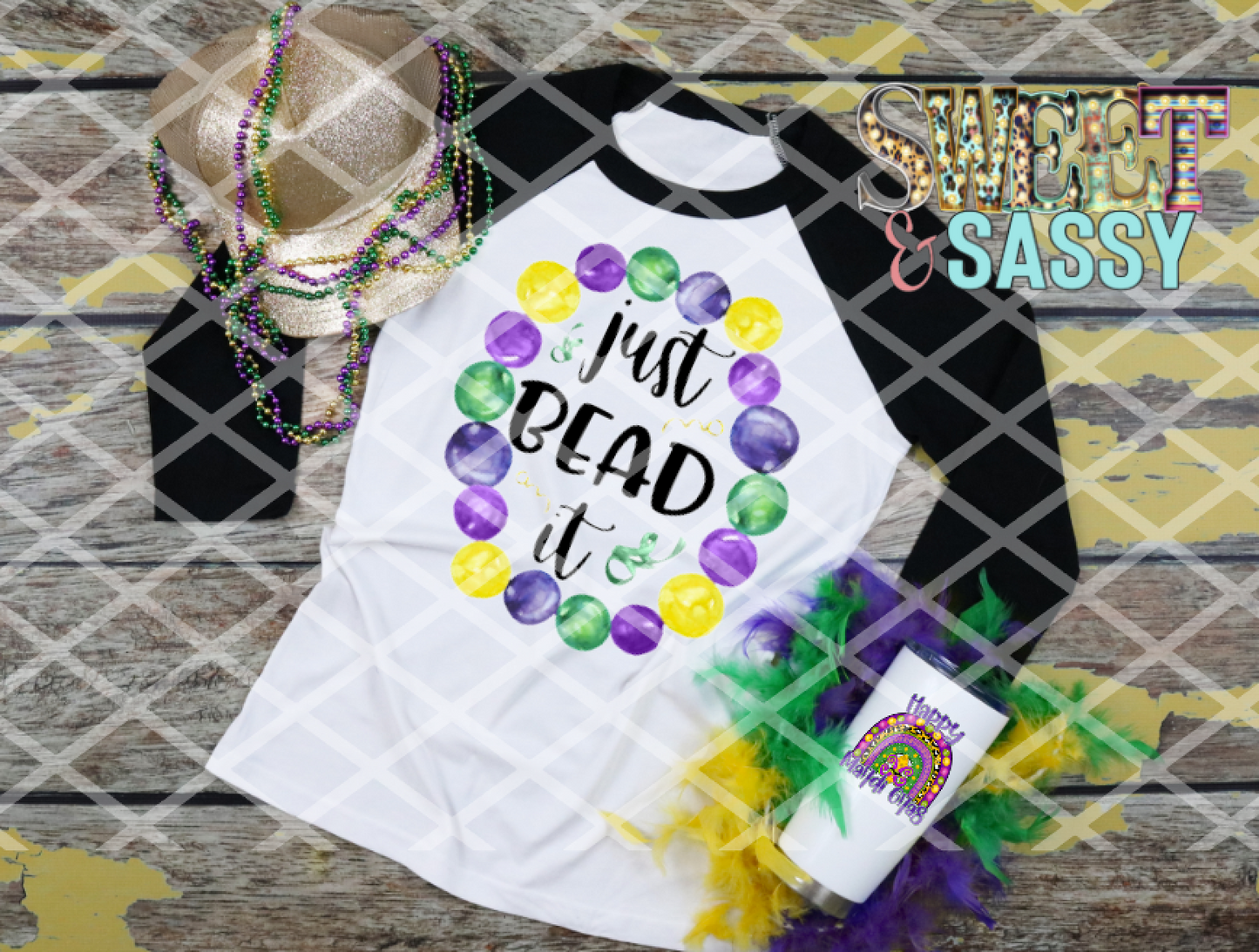 Just Bead It, Mardi Gras, Ready to press, Sublimation Transfers