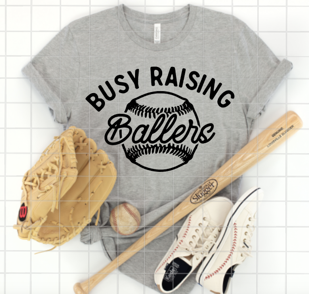 Screen print, Busy Raising Blallers Baseball or Softball Transfers