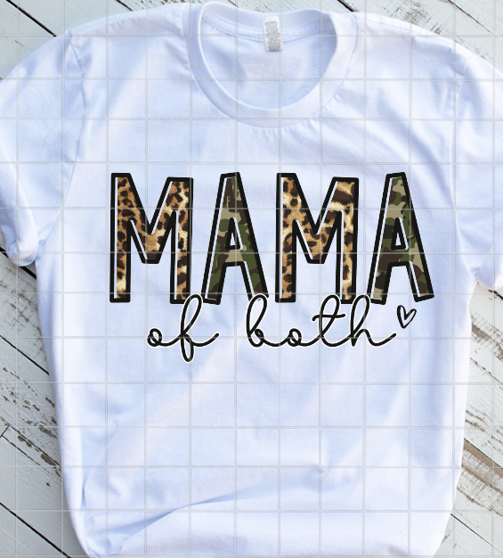 Mama of both, Leopard print and camo, Ready to Press, Sublimation Transfer