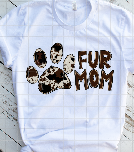 HTV Fur Mom, Cow Print Transfer