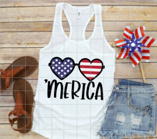 Patriotic Sunglasses, America Stars and Stripes, Sublimation Transfer