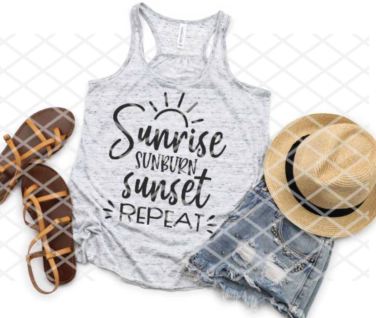 Sunrise Sunset Sunburn Repeat, Beach Vacation Sublimation Transfer