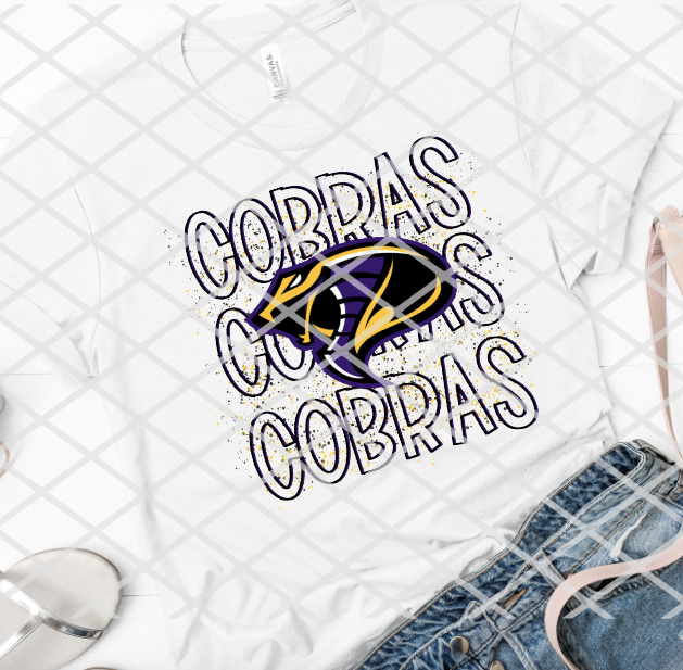 Cobras, School Spirit, Ready to Press Sublimation Transfer