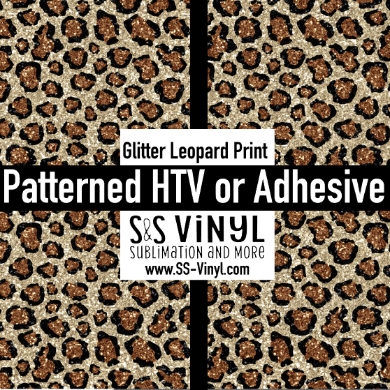 Glitter Leopard Print Pattern HTV Vinyl