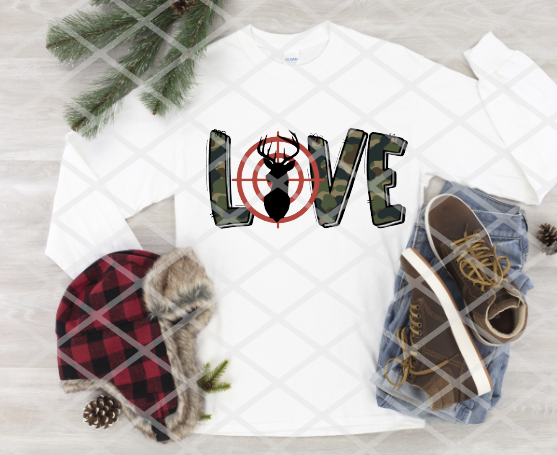 Love, Deer hunting, Sublimation Transfer