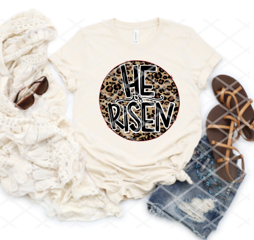 HTV He is Risen, Animal Print, Easter Transfer