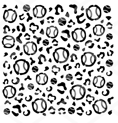 Baseball or Softball Pattern Sheet, Ready to Press, Sublimation Transfer