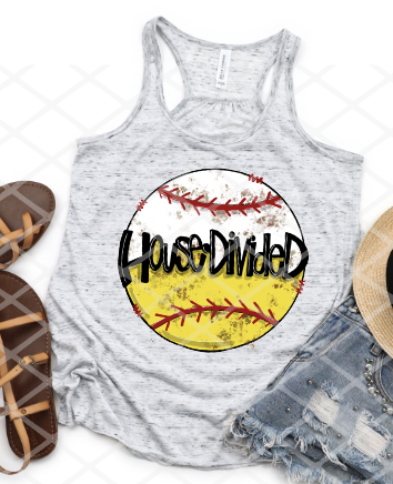 House Divided, Softball and Baseball Sublimation Transfer