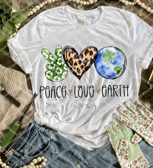 Peace Love Earth, Sublimation Transfer