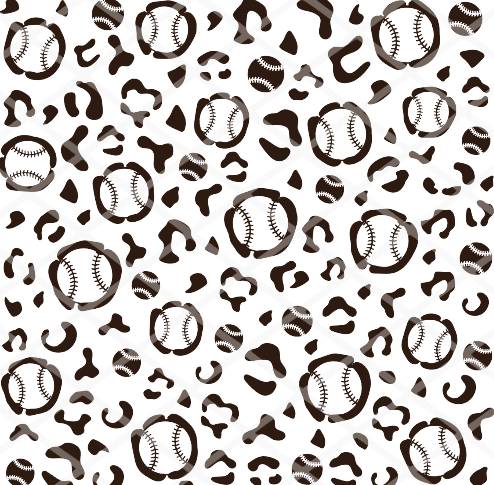 Baseball or Softball Patterned Sheet, Screen Print