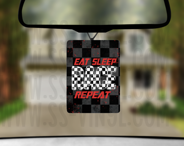 Eat Sleep Repeat Race Air Freshener Transfer (Qty. 2)