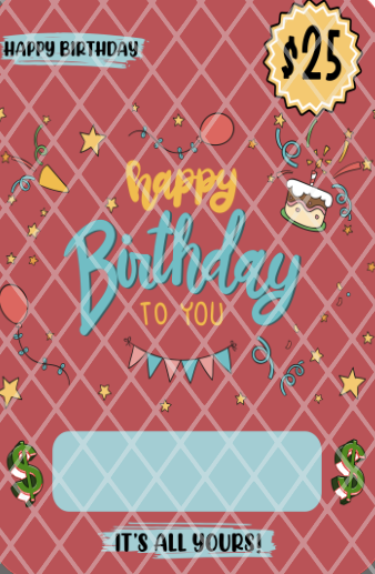 Happy Birthday - Sublimation Money Card Transfers