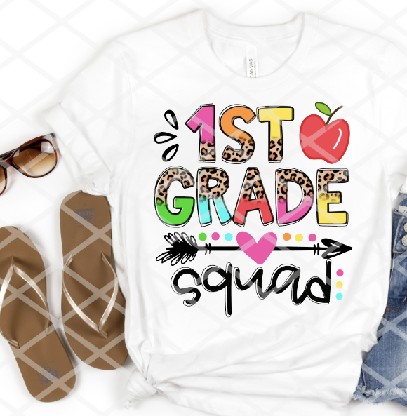 Pre-K through 4th Grade Squad, Sublimation Transfer, Ready to Press Transfer