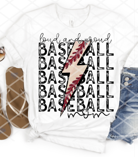 Loud and Proud Baseball, Sublimation Transfer, Ready to Press Transfer